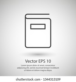 Book icon vector illustration. Linear symbol with thin outline. The thickness is edited. Minimalist style.
