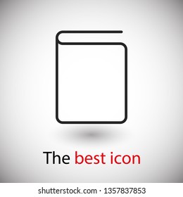 Book icon vector illustration. Linear symbol with thin outline. The thickness is edited. Minimalist style.