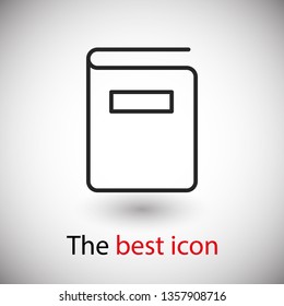 Book icon vector illustration. Linear symbol with thin outline. The thickness is edited. Minimalist style.
