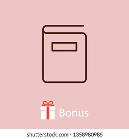 Book icon vector illustration. Linear symbol with thin outline. The thickness is edited. Minimalist style.