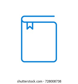 Book icon vector illustration. Linear symbol with thin outline. The thickness is edited. Minimalist style.