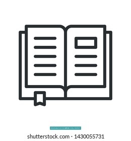 Book Icon Vector Illustration Logo Template