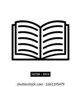 book icon vector illustration logo template for many purpose. Isolated on white background.