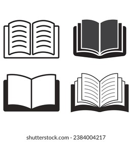 Icono del libro, diseño del logotipo de la ilustración del vector