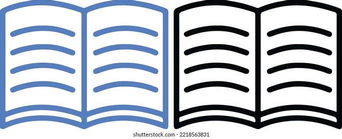 Vector de icono del libro, ilustración de portátiles