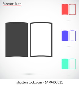 Book icon vector illustration on white background. Reading line icon. Book icon isolated on white background. Book icon flat design.