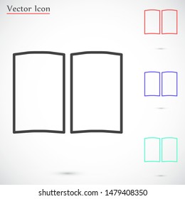 Book icon vector illustration on white background. Reading line icon. Book icon isolated on white background. Book icon flat design.