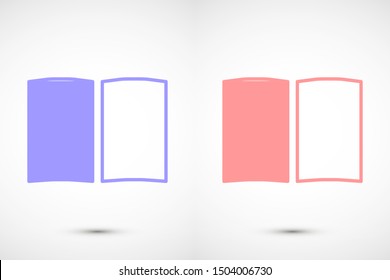 Book icon vector illustration on white background. Reading line icon. Book icon isolated on white background. Book icon flat design.