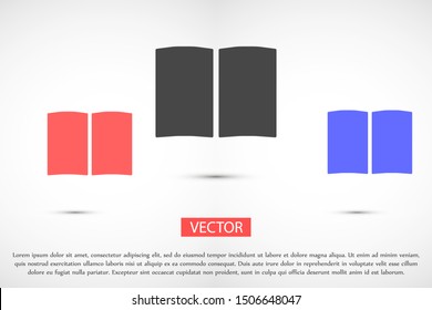 Book icon vector illustration on white background. Reading line icon. Book icon isolated on white background. Book icon flat design.
