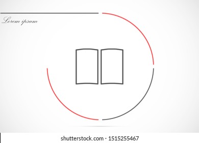 Book icon vector illustration on white background. Reading line icon. Book icon isolated on white background. Book icon flat design.