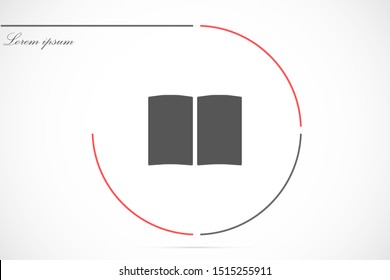 Book icon vector illustration on white background. Reading line icon. Book icon isolated on white background. Book icon flat design.