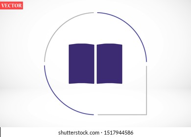 Book icon vector illustration on white background. Reading line icon. Book icon isolated on white background. Book icon flat design.