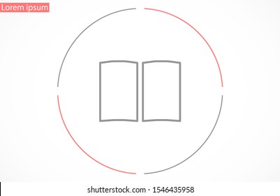 Book icon vector illustration on white background. Reading line icon. 