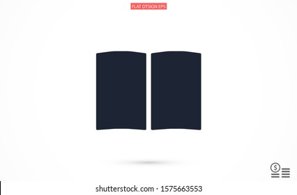 Book icon vector illustration on white background. Reading line icon. Book icon isolated on white background. Book icon flat design.