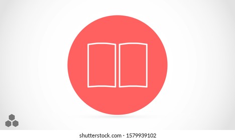 Book icon vector illustration on white background. Reading line icon. Book icon isolated on white background. Book icon flat design.