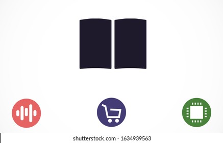 Book icon vector illustration on white background. Reading line icon. Book icon isolated on white background. Book icon flat design.