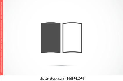 Book icon vector illustration on white background. Reading line icon. Book icon isolated on white background. Book icon flat design.