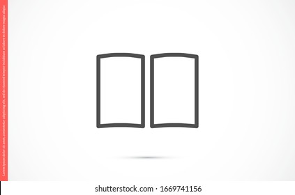 Book icon vector illustration on white background. Reading line icon. Book icon isolated on white background. Book icon flat design.