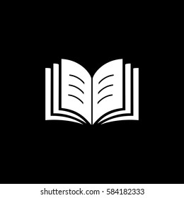 Book icon vector illustration on black background