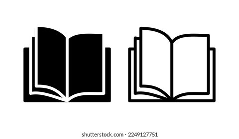 Book icon vector illustration. open book sign and symbol. ebook icon