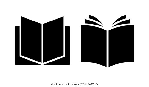 Buchsymbol, Vektorgrafik. offenes Buchzeichen und -symbol. E-Book-Symbol