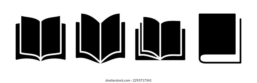 Buchsymbol, Vektorgrafik. offenes Buchzeichen und -symbol. E-Book-Symbol