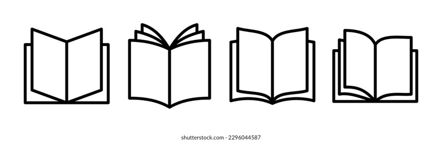 Book icon vector illustration. open book sign and symbol. ebook icon