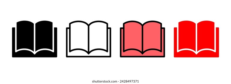 Book icon vector illustration. open book sign and symbol. ebook icon