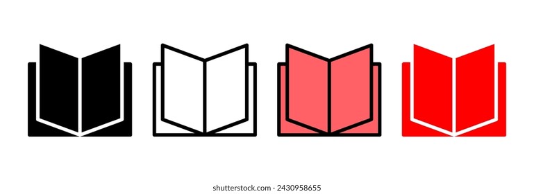 Book icon vector illustration. open book sign and symbol. ebook icon