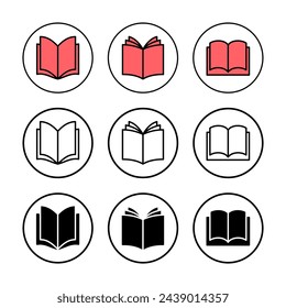 Book icon vector illustration. open book sign and symbol. ebook icon