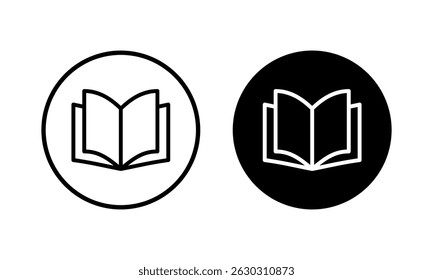 Buchsymbol, Vektorgrafik. Buchzeichen und -symbol öffnen. eBook-Symbol