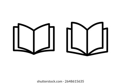 Icono de libro Ilustración vectorial. abrir signo y símbolo de libro. icono de ebook