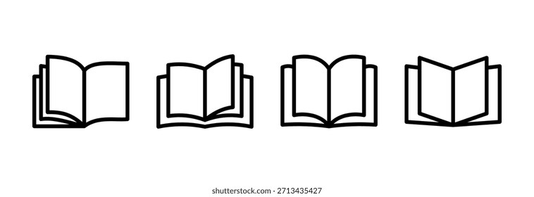 Ícone do livro ilustração vetorial. abra o sinal e símbolo do livro. ícone do ebook