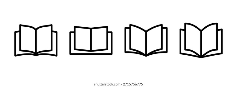 Buchsymbol, Vektorgrafik. Buchzeichen und -symbol öffnen. eBook-Symbol