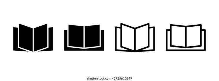 Icono de libro Ilustración vectorial. abrir signo y símbolo de libro. icono de ebook