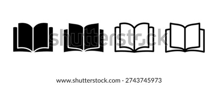 Book icon vector illustration. open book sign and symbol. ebook icon