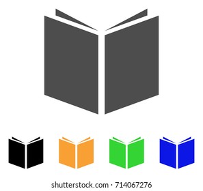 Book icon. Vector illustration style is a flat iconic book symbol with black, gray, green, blue, yellow color versions. Designed for web and software interfaces.