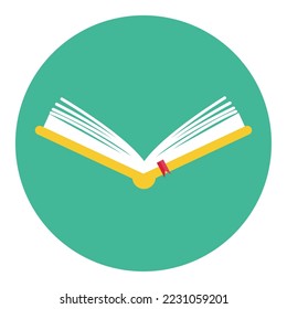 book icon vector image with circular background