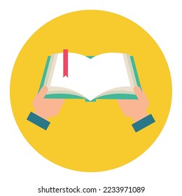 book icon vector image with circular background