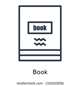 Book icon vector isolated on white background, Book transparent sign , thin symbols or lined elements in outline style