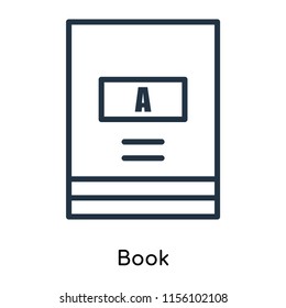 Book icon vector isolated on white background, Book transparent sign , thin symbols or lined elements in outline style
