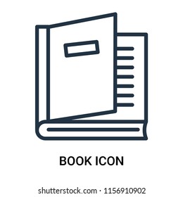 Book icon vector isolated on white background, Book transparent sign , outline linear symbol or thin lined pictogram