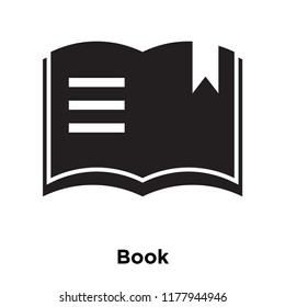 Book icon vector isolated on white background, logo concept of Book sign on transparent background, filled black symbol