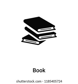 Book icon vector isolated on white background, logo concept of Book sign on transparent background, filled black symbol