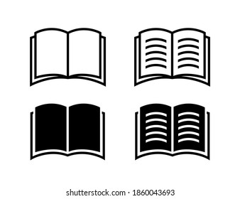 Book icon. Vector isolated book sign collection. Simple book symbol. EPS 10