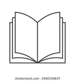 book icon vector line illustration