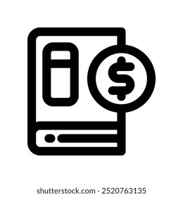 book icon. vector line icon for your website, mobile, presentation, and logo design.