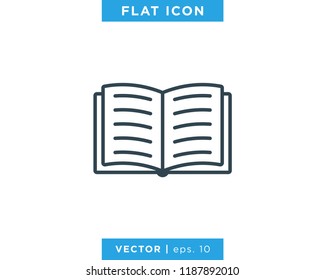 Book Icon Vector Logo Design Template.
