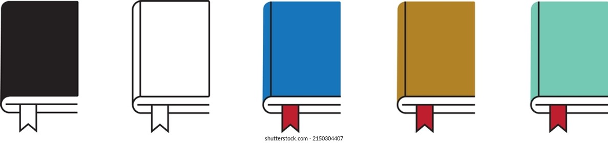 book icon vector, Book logo in line style different style vector illustration.