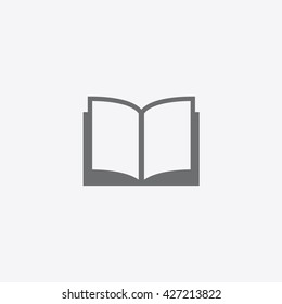 Book icon vector on gray background 